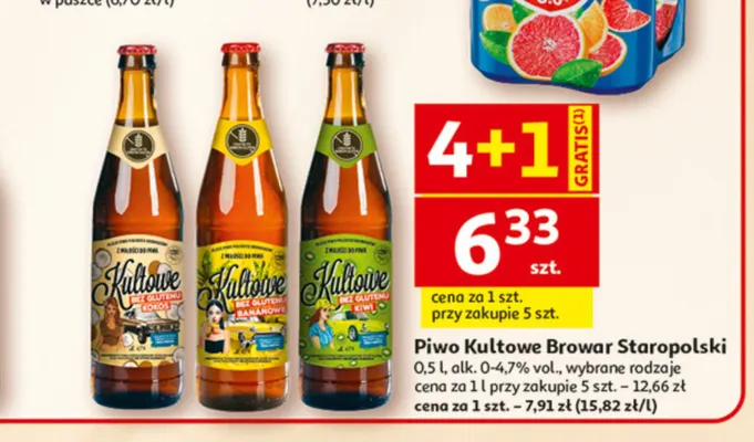 Piwo Kultowe Browar Staropolski o smaku kiwi promocja w Auchan