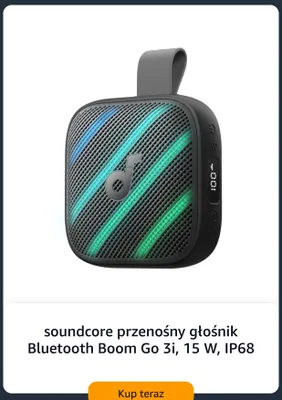 Głośnik przenośny Bluetooth Soundcore Boom Go 3i promocja w Amazon
