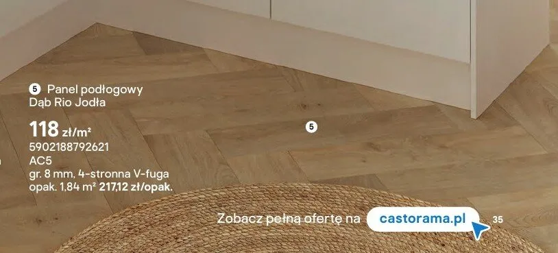 Panel podłogowy Dąb Rio Jodła AC5 gr. 8mm 4-stronna V-fuga promocja w Castorama