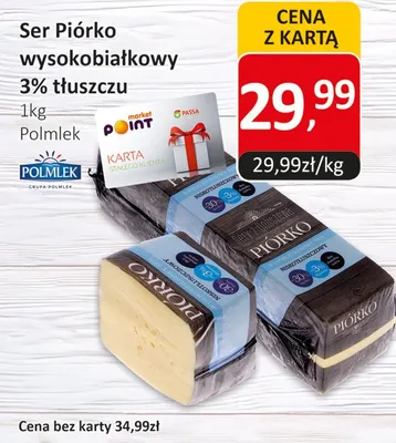 Ser Piórko wysokobiałkowy 3% tłuszczu promocja w Market Point