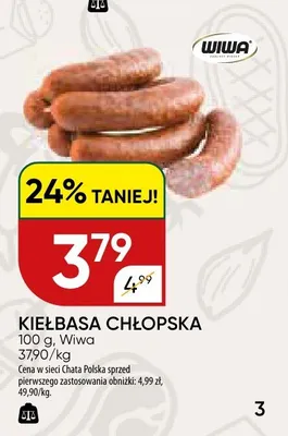 Kiełbasa chłopska promocja w Chata Polska