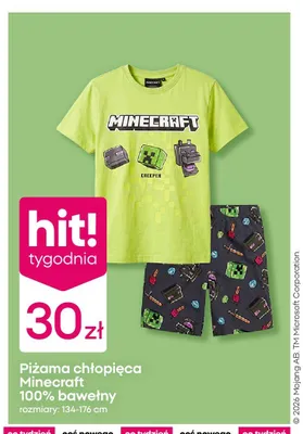 Piżama chłopięca Minecraft promocja w Pepco