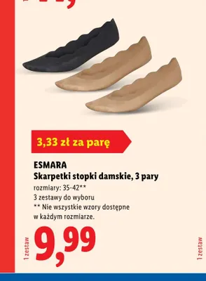 Skarpetki stopki damskie Esmara 3-pak promocja w Lidl