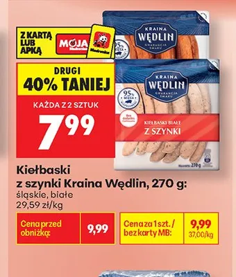 Kiełbaski z szynki śląskie Kraina Wędlin promocja w Biedronka