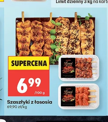 Szaszłyki z łososia promocja w Biedronka