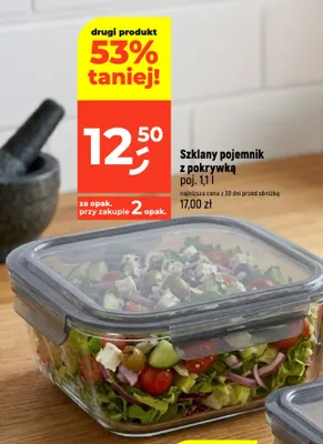 Szklany pojemnik z pokrywką 1,1 l promocja w Dealz