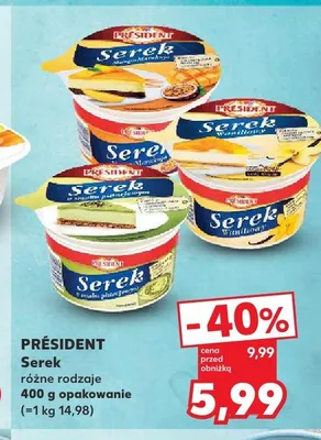 Serek waniliowy Président promocja w Kaufland