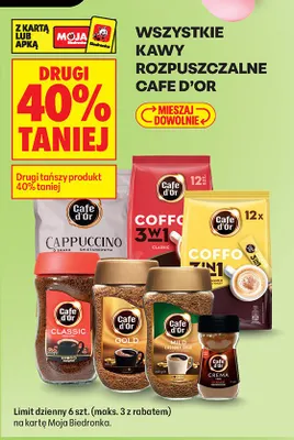 Wszystkie kawy rozpuszczalne Cafe d'Or DRUGA -40% promocja w Biedronka