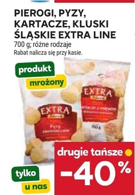 Pierogi, pyzy, kartacze, kluski śląskie extra line różne rodzaje promocja w Stokrotka