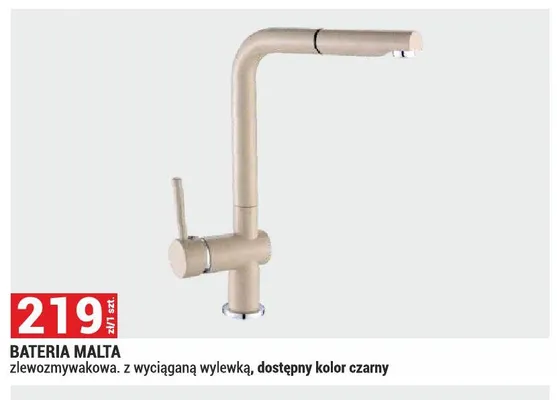 Bateria Malta zlewozmywakowa z wyciąganą wylewką promocja w Merkury Market