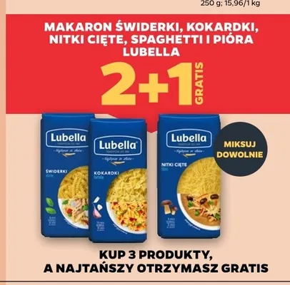 Makaron nitki cięte Lubella promocja w Netto