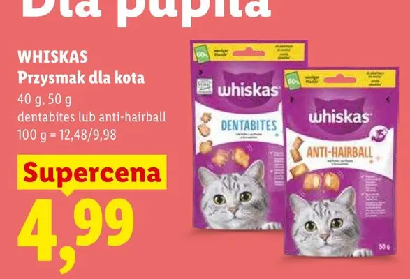 Przysmak dla kota Whiskas Anti-Hairball promocja w Lidl
