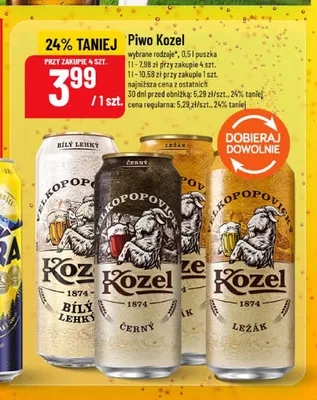 Piwo Kozel Ležák promocja w POLOmarket