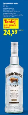 Wódka Żubrówka Biała promocja w Lidl