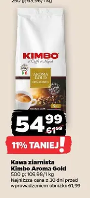 Kawa ziarnista Kimbo Aroma Gold promocja w Netto