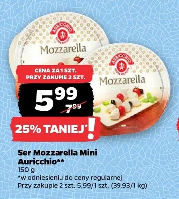 Ser Mozzarella Mini Auricchio promocja w Netto