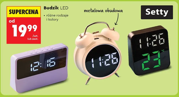 Budzik LED promocja w Biedronka