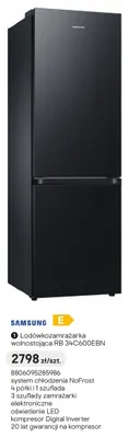 Lodówkozamrażarka wolnostojąca SAMSUNG RB 34C600EBN promocja w Castorama