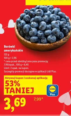 Borówki amerykańskie promocja w Lidl