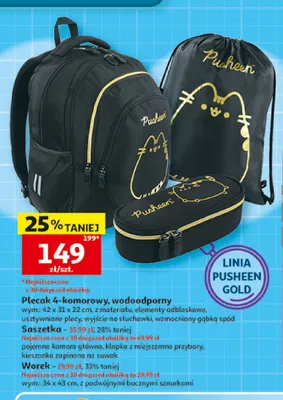Plecak 4-komorowy Pusheen Gold promocja w Auchan