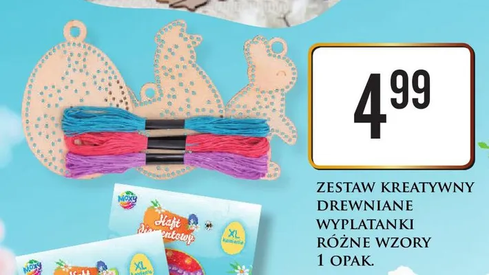 Zestaw kreatywny drewniane wyplatanki różne wzory promocja w Dino