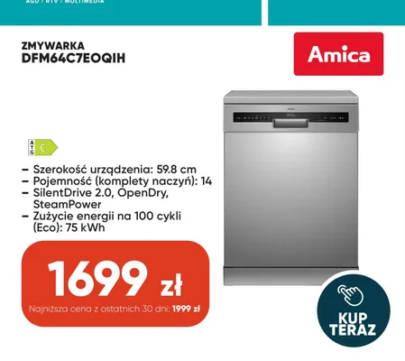 Zmywarka Amica DFM64C7EOQIH promocja w Max Elektro