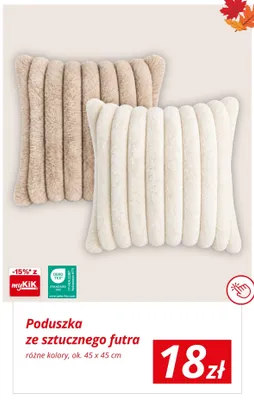Poduszka ze sztucznego futra 45x45 cm promocja w KiK