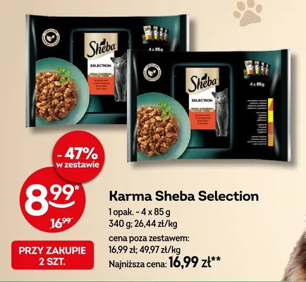 Karma dla kota Sheba Selection 4-pak promocja w Żabka