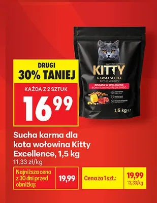 Sucha karma dla kota wołowina Kitty Excellence promocja w Biedronka