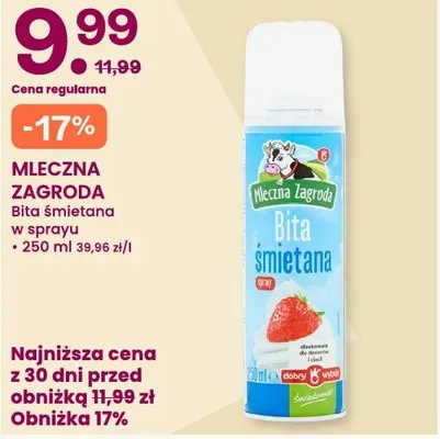 Bita śmietana w sprayu Mleczna Zagroda promocja w Frisco