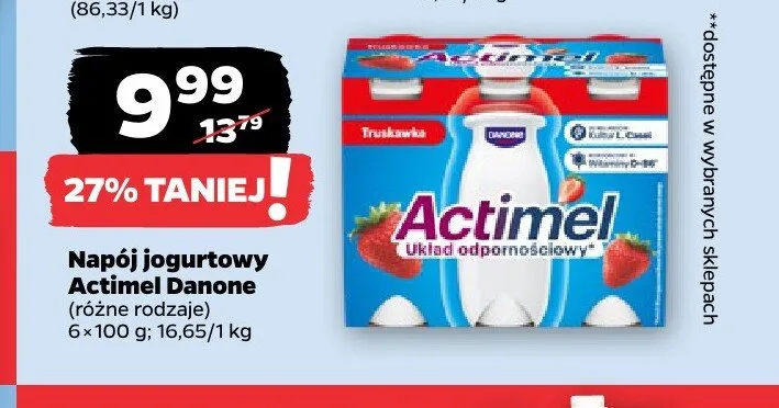 Napój jogurtowy Actimel promocja w Netto