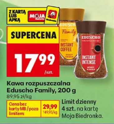 Kawa rozpuszczalna Eduscho Family promocja w Biedronka