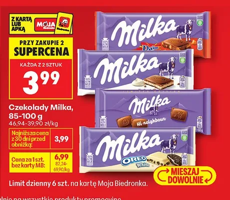 Czekolady 80-100 g promocja w Biedronka