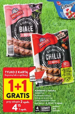 Kiełbaski białe z indyka Indykpol promocja w Intermarche