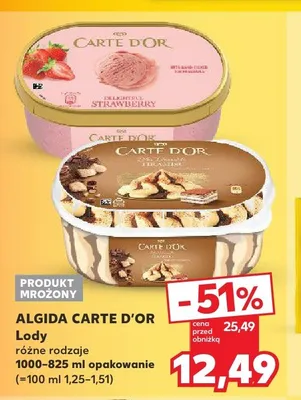 Lody Algida Carte D'Or Strawberry promocja w Kaufland