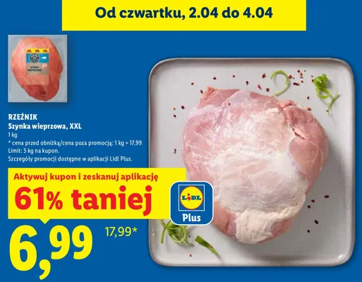 Szynka wieprzowa, XXL Rzeźnik promocja w Lidl
