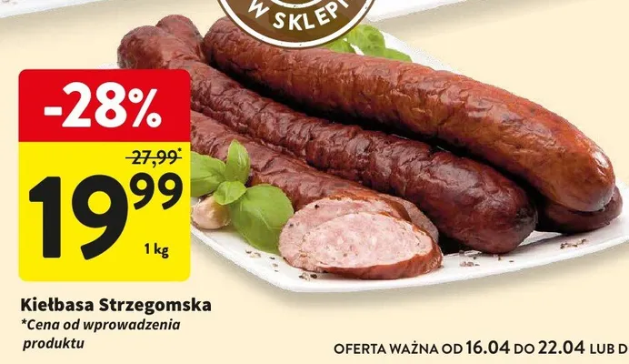 Kiełbasa Strzegomska promocja w Intermarche