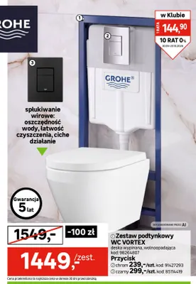 Przycisk czarny Grohe promocja w Leroy Merlin