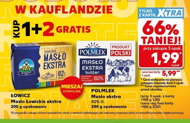 Masło Łowickie ekstra Łowicz promocja w Kaufland