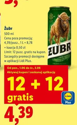 Piwo Żubr promocja w Lidl