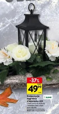 Kompozycja nagrobna z latarenką LED Jumi promocja w Intermarche