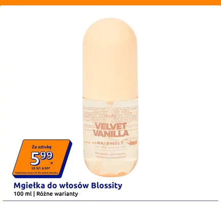 Mgiełka do włosów Blossity Velvet Vanilla promocja w Action