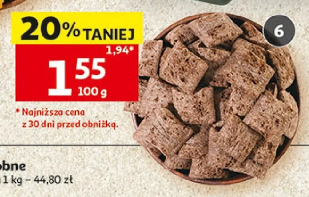 Poduszkowce zbożowe z kremem o smaku czekoladowym promocja w Auchan