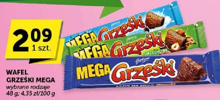 Wafel Mega Grzeski różne rodzaje promocja w Euro Sklep
