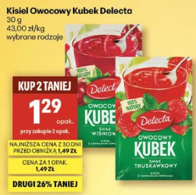 Kisiel owocowy kubek promocja w Delikatesy Centrum