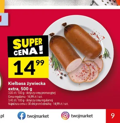 Kiełbasa żywiecka extra promocja w Twój Market