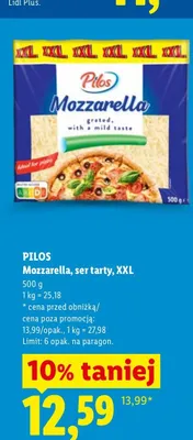 Mozzarella ser tarty XXL Pilos promocja w Lidl
