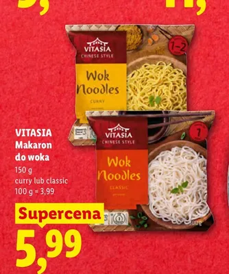 Makaron do woka Curry Vitasia promocja w Lidl