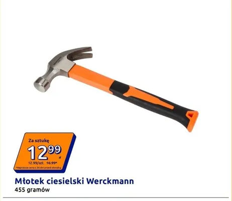 Młotek ciesielski Werckmann 455 g promocja w Action