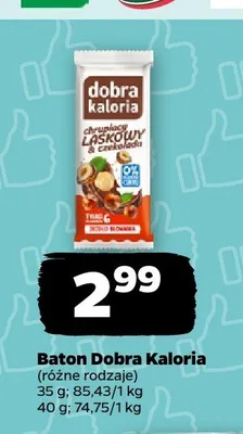 Baton chrupiący laskowy i czekolada Dobra Kaloria promocja w Netto